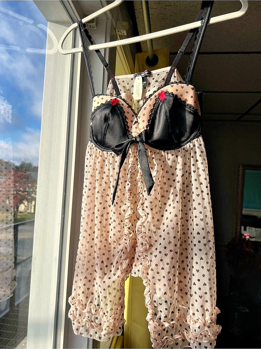 Y2K Victoria’s Secret polka dot and pink
babydoll new with tags!!!